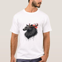 "Tête de cerf avec lune derrière - Tee graphique a