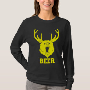 T-shirt Tête de cerf ours drôle de bière artisanale graphi