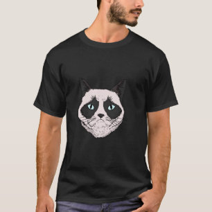 T-shirt Tête de chat dessinée à la main style réaliste 1