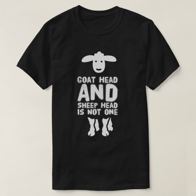 T-shirt Tête de chèvre Mouton Tête Drôle Citation Avec Tex (Design devant)