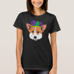 T-shirt Tête de Corgi Gallois de Fou Mardi Gras Drôle Homm