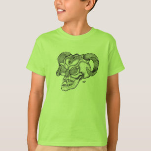 T-shirt Tête de diable crâne noir et blanc