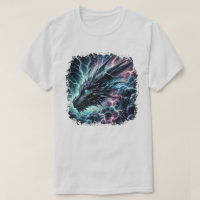 Tête de dragon dans un orage avec éclairs