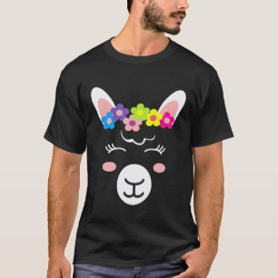 T-shirt Tête de Fleur de Lama  Amoureux de Lama Alpaca Flo