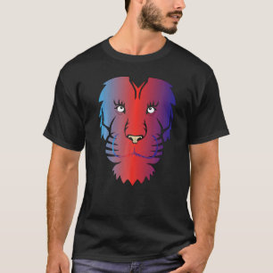 T-shirt Tête de lion cool Graphic brillant coloré