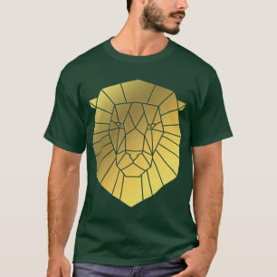 T-shirt Tête de lion Géométrique Gold
