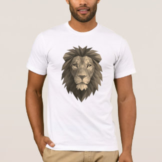 T-shirt Tête de lion polygonale - Conception de puissance