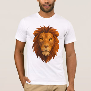 T-shirt Tête de lion polygonale - Conception de puissance 