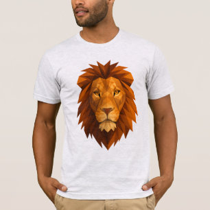 T-shirt Tête de lion polygonale - Conception de puissance