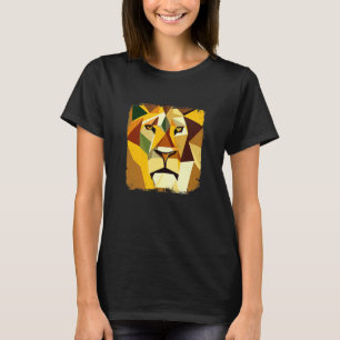 T-shirt Tête de lion Vector Majestic avec oeuvre Cool