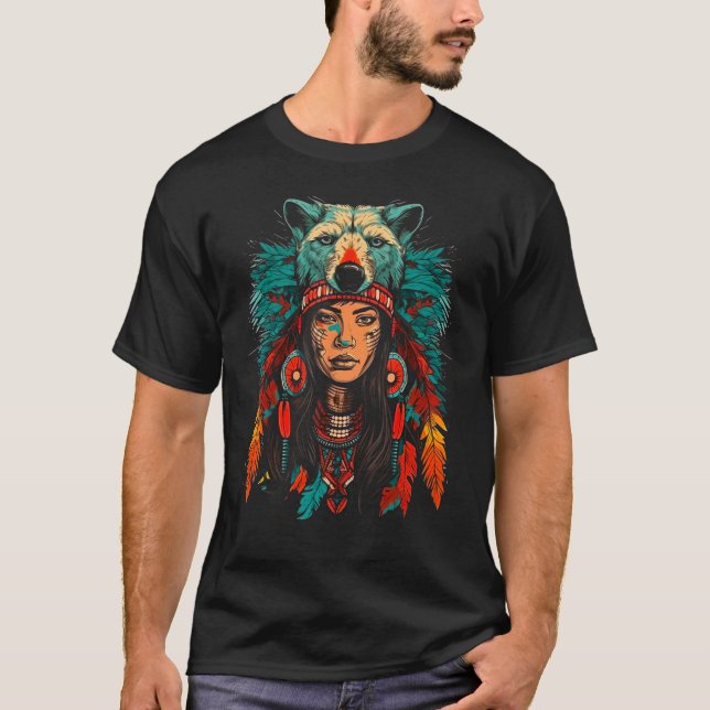 T-shirt Tête de loup femme (Devant)