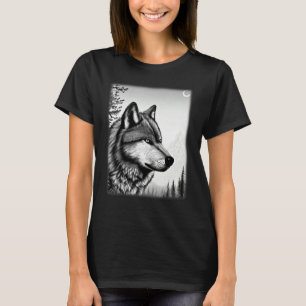 T-shirt Tête de loup motif prédateur impression d'animal d