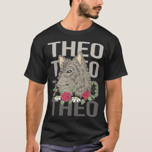 T-shirt Tête de loup - Nom de Theo