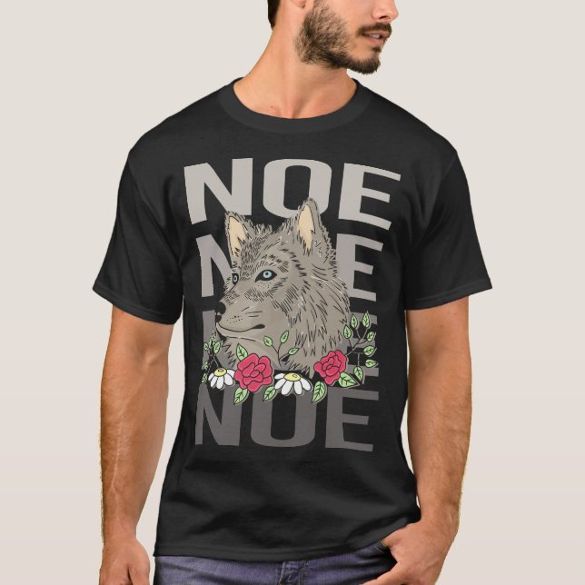 T-shirt Tête de loup - Nom du loup (Devant)