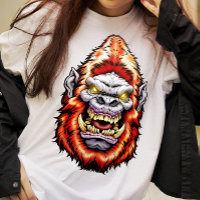Tête de monstre : Big Foot Yeti Sasquatch Red T-Sh