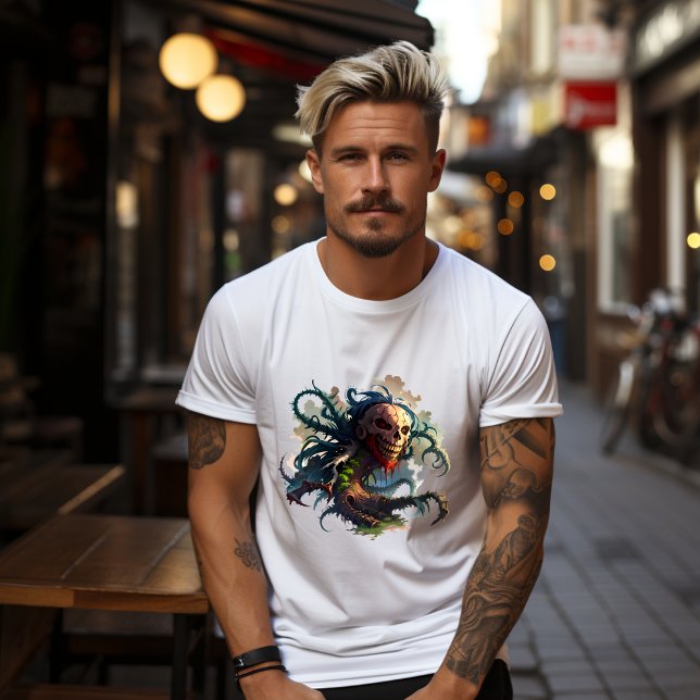 T-shirt Tête de Mort avec Tentacules-Racines (Créateur téléchargé)