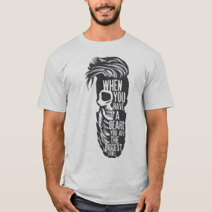 T-shirt tete de mort citation hipster beard rebel barbe co