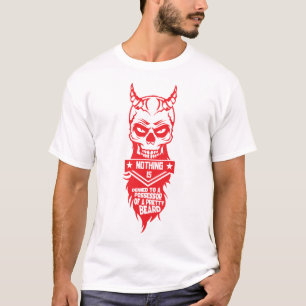 T-shirt tete de mort hipster citation diable beard 2 posse