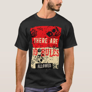 T-shirt Tête de mort slogan crane citation no rules
