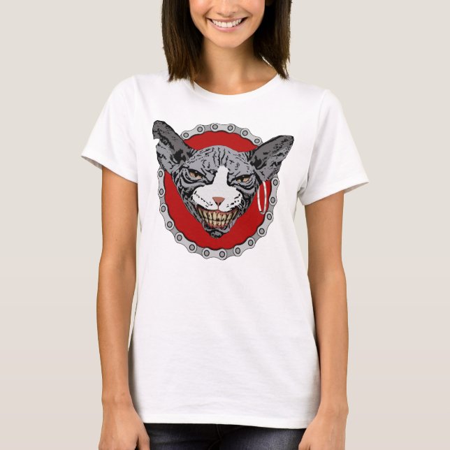 T-shirt Tête de motocyclette drôle (Devant)