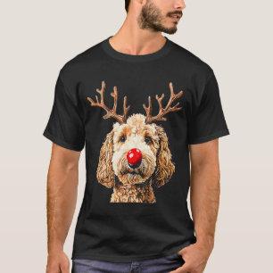 T-shirt Tête de Noël Mignonne Drôle de Renne Santa Goldend