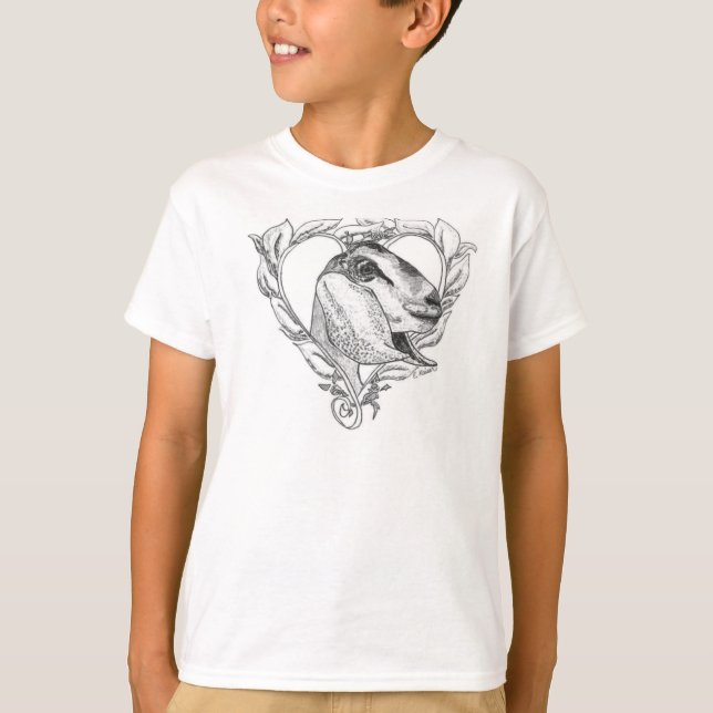 T-shirt Tête de Nubian au coeur (Devant)