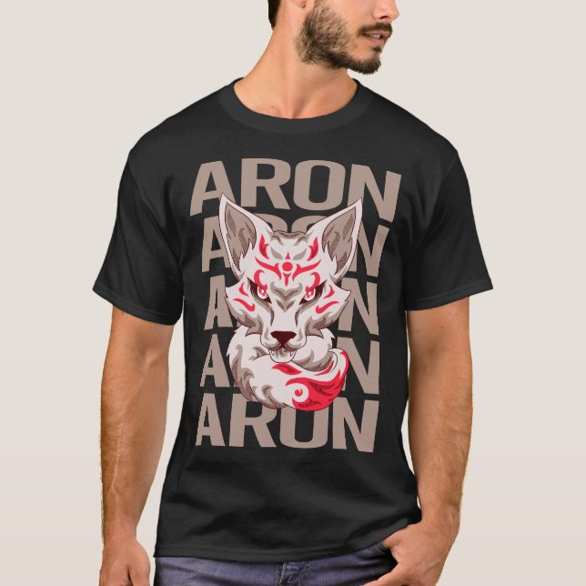 T-shirt Tête de Renard - Nom Aron (Devant)