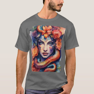 T-shirt Tête de serpent dans le style aquarelle