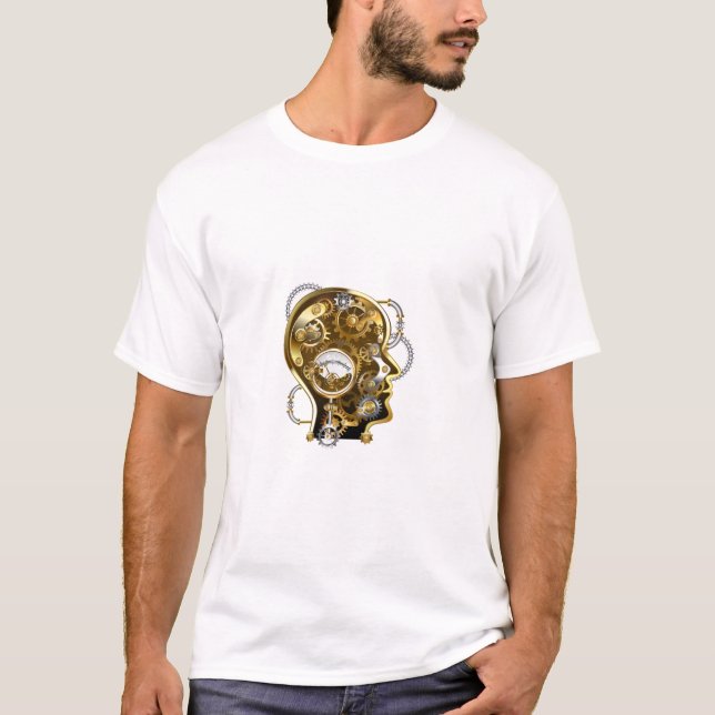 T-shirt Tête de Steampunk avec manomètre (Devant)