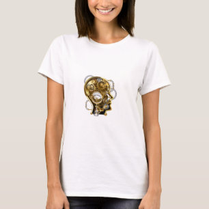 T-shirt Tête de Steampunk avec manomètre