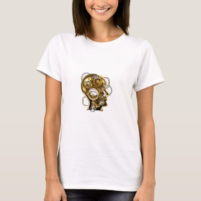T-shirt Tête de Steampunk avec manomètre (Devant)