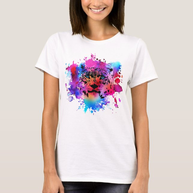 T-shirt tête de tigre d'aquarelle (Devant)