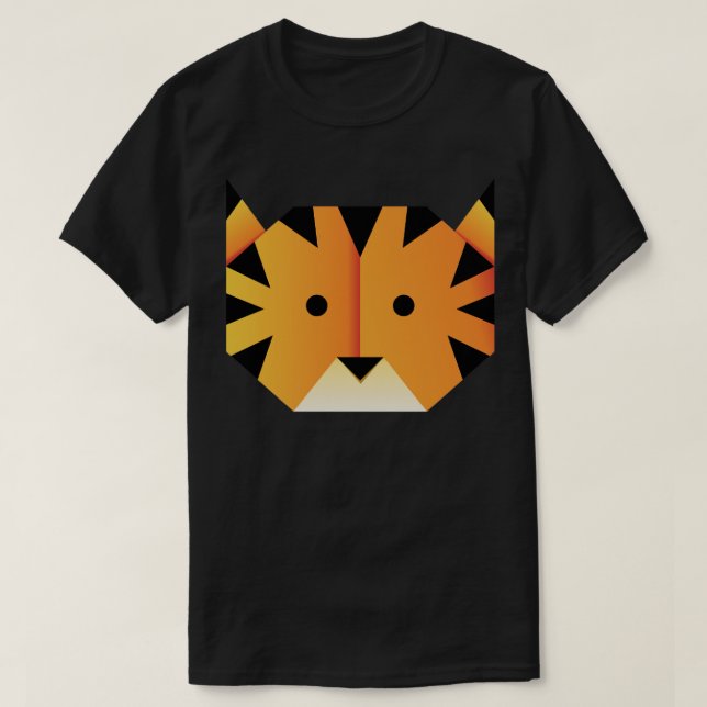 T-shirt Tête de tigre en papier (Design devant)
