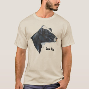 T-shirt Tête de vache du Holstein : Peinture : Garçon de