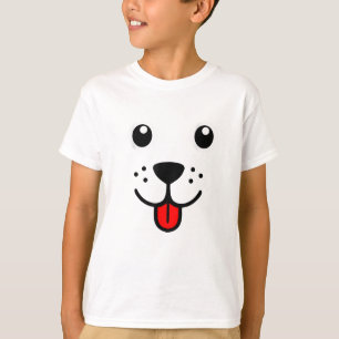 T-shirt Tête d'émoticône heureuse de chien animal de compa