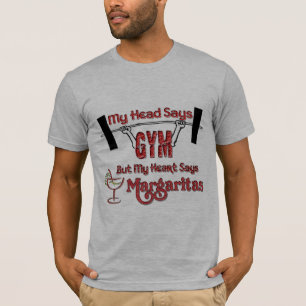 T-shirt tête dit gym mais coeur dit margaritas drôle