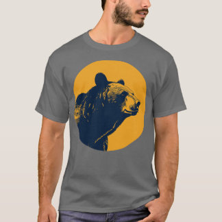 T-shirt Tête d'ours sur jaune