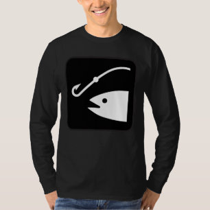 T-shirt Tête et crochet de poissons - noirs et blancs
