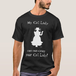 T-shirt Tête folle de Madame Silhouette Showing Feline On