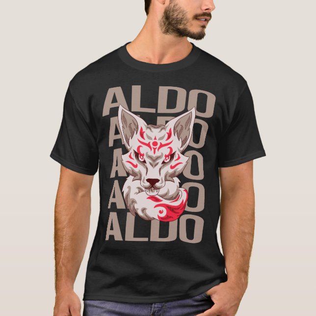 T-shirt Tête Fox - Nom Aldo (Devant)