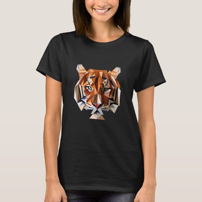 T-shirt Tête majestueuse de tigre vectoriel avec oeuvre Co (Devant)