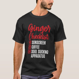 T-shirt Tête rouge de liste de contrôle du gingembre