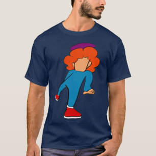 T-shirt Tête rouge en combinaison bleue