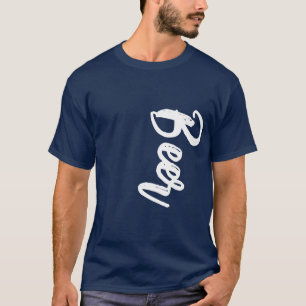 T-shirt Tête Texte personnalisable. Cool Script Word bière