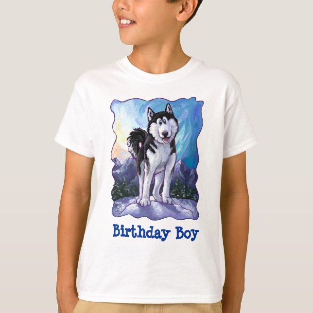 T-shirt Têtes mignonnes et voiles Husky Birthday Boy (Devant)