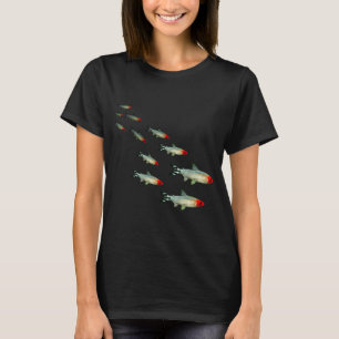 T-shirt Tétras nez rouge en banc Amour pour aquarium et ba