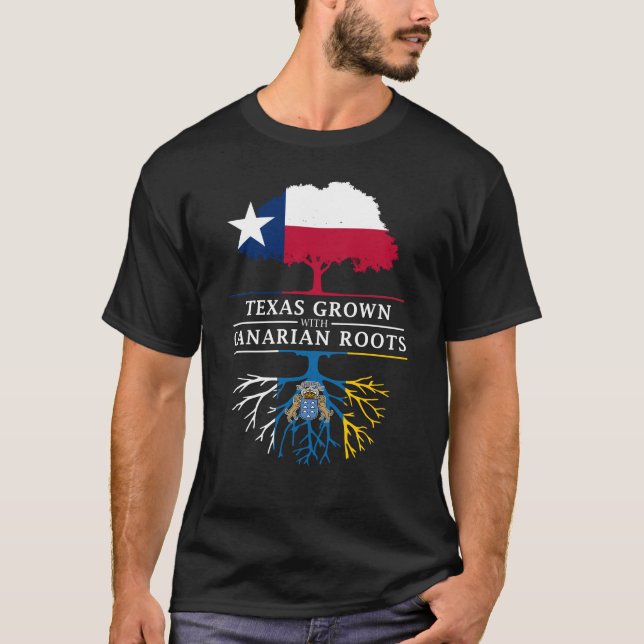T-shirt Texan développé avec des racines d'îles Canaries (Devant)