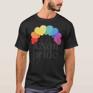 T-shirt Texan Pride Rainbow Hearts Design esthétique