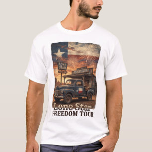 T-shirt Texas 250 Lone Star Freedom Tour Cow-boy Vintage.
