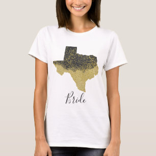 T-shirt Texas Bride Black and Gold Image